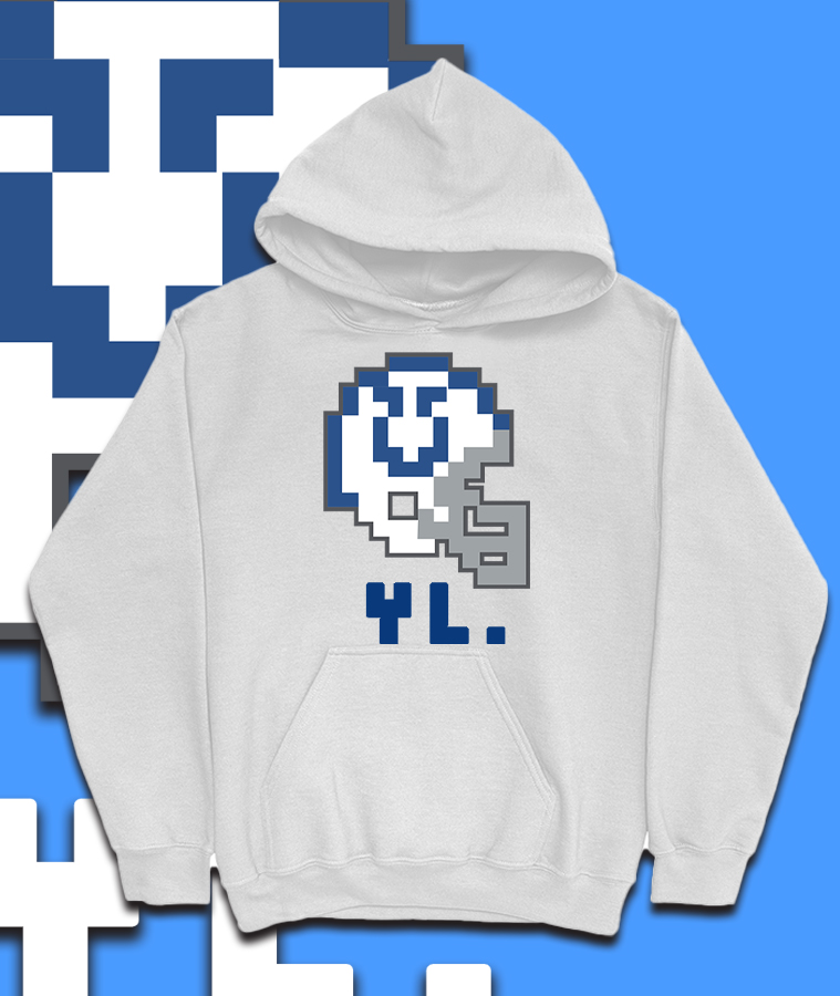 hoodie blue and white